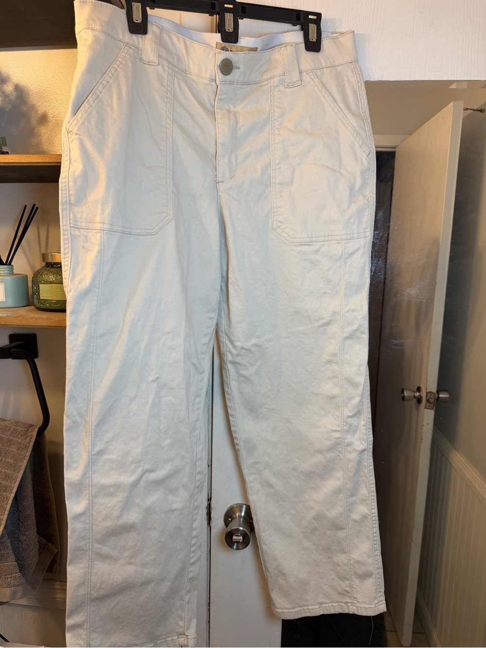 Democracy Cream Wide-Leg Cargo Pants